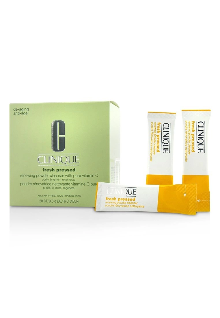 CLINIQUE - Fresh Pressed Renewing Powder Cleanser with Pure Vitamin C - All Skin Types 28x0.5g/0.01oz - Image 2